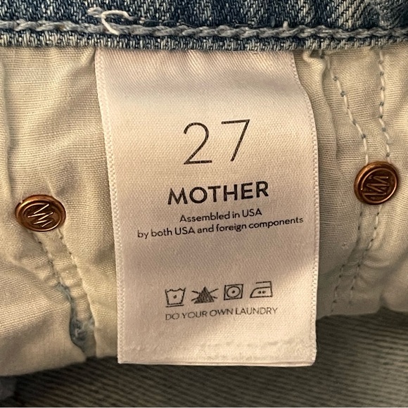 Mother The Huffy Skimp Rope's End Light Wash Distressed Straight Leg Jean Sz 27 - Picture 9 of 16